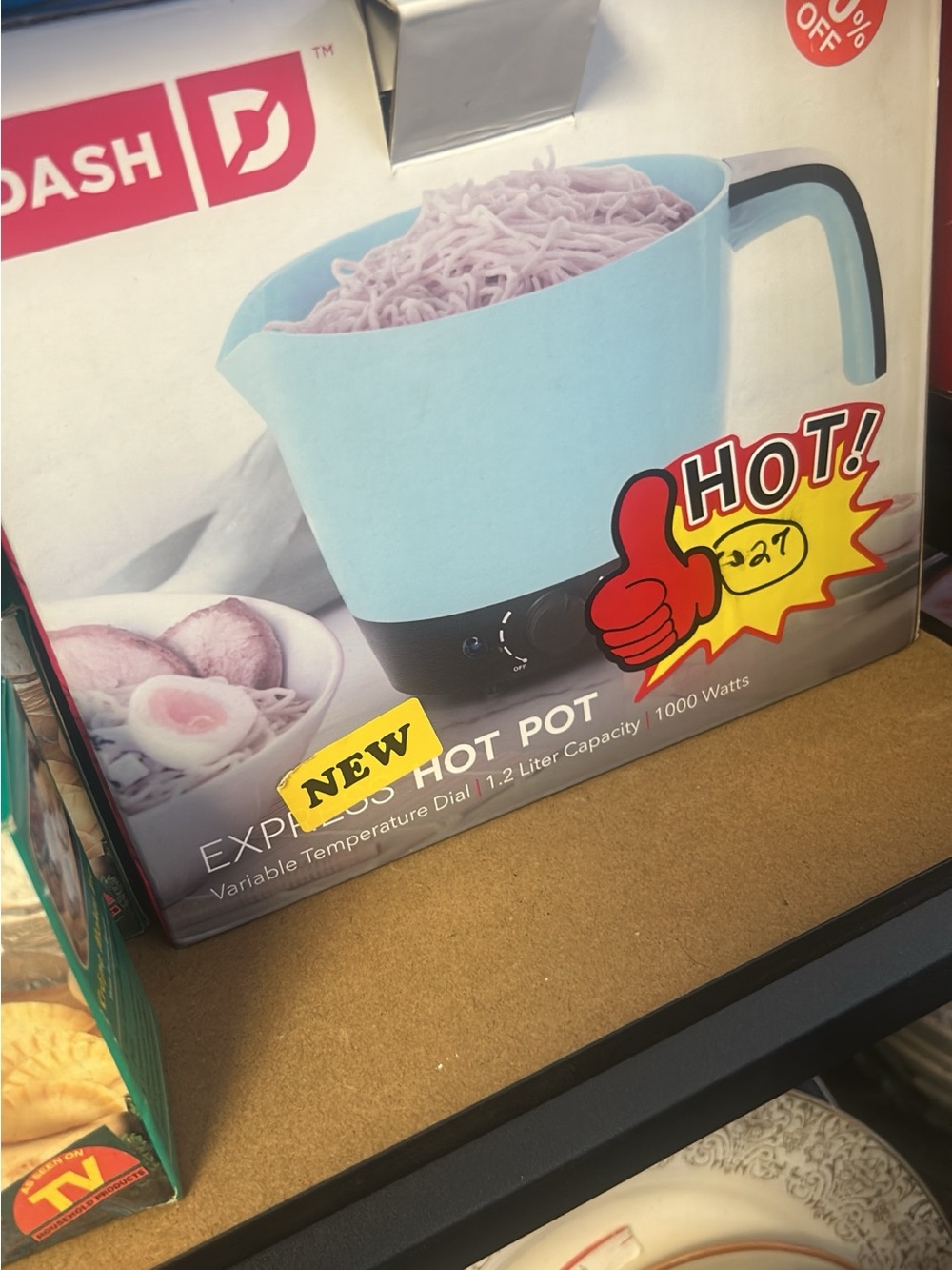 Ash Compact Electric Hot Pot in Light Blue and Black